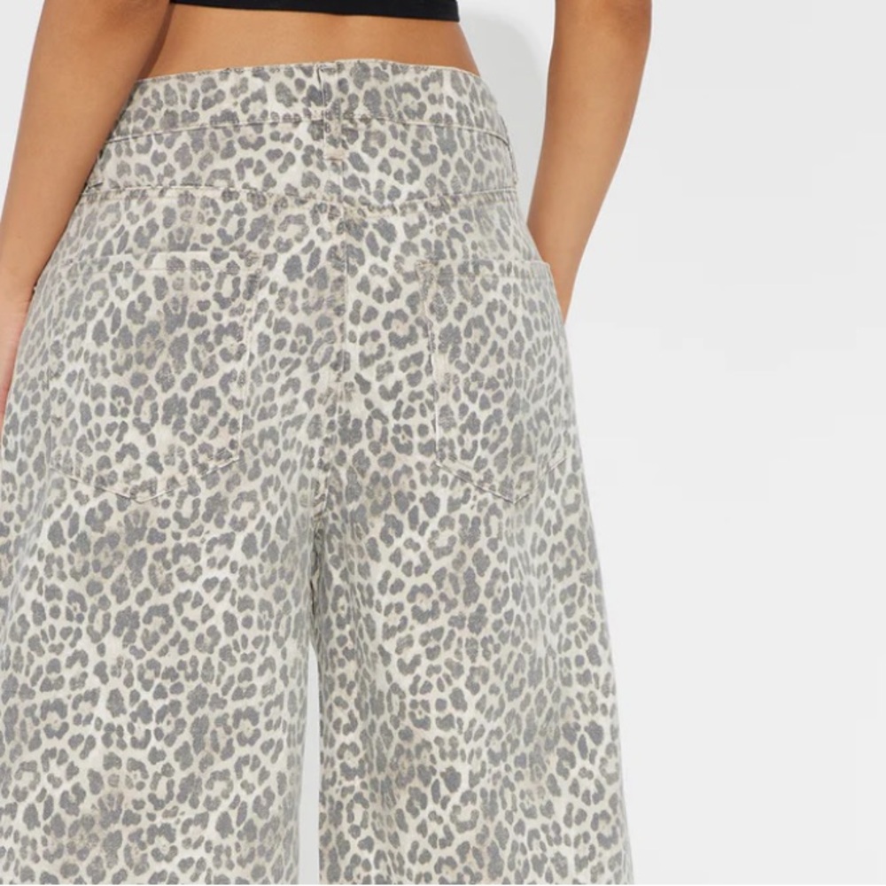 Fashion Nova She's An Animal Printed Denim Jorts